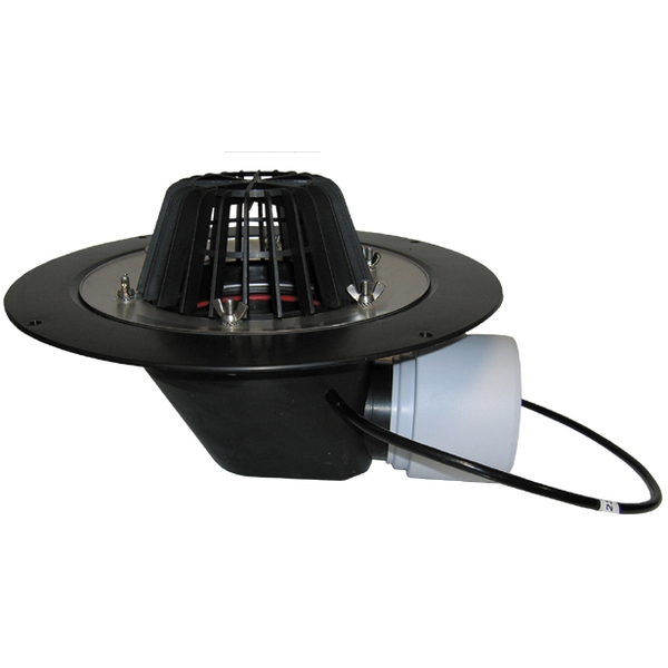 HL64.1 воронка для неэксплуатируемой кровли, с гориз. выпуском, фланцем и электрообогревом DN75/110